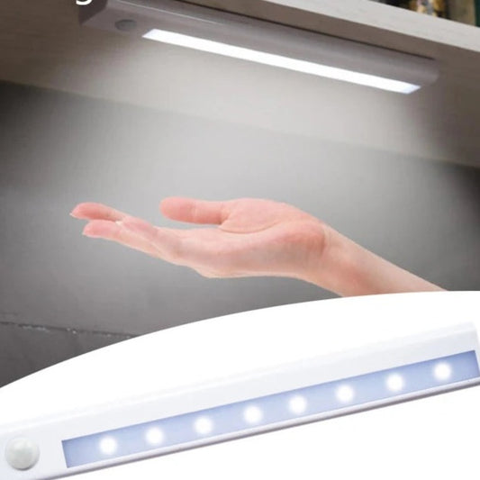 Smart Motion Sensor Night Light Battery Powered LED Long Strip Magnetic Cabinet Light Kitchen Wardrobe Cupboard Lighting Lamps
